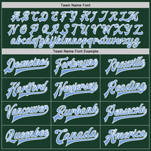 Загрузить изображение в средство просмотра галереи, Custom Green Light Blue-White Bomber Full-Snap Varsity Letterman Jacket