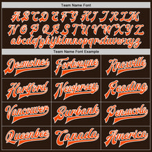 Load image into Gallery viewer, Custom Brown Orange-White Bomber Full-Snap Varsity Letterman Jacket
