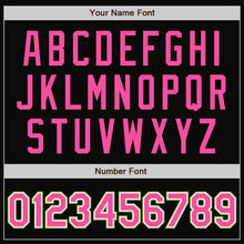 Load image into Gallery viewer, Custom Black Pink-Neon Green Bomber Full-Snap Varsity Letterman Jacket