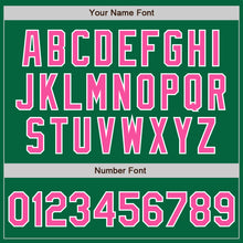 Load image into Gallery viewer, Custom Kelly Green Pink-White Bomber Full-Snap Varsity Letterman Jacket