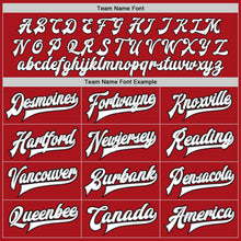 Charger l'image dans la galerie, Custom Red White Gray-Black Bomber Full-Snap Varsity Letterman Jacket