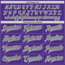 Charger l'image dans la galerie, Custom Purple Black-Gray Bomber Full-Snap Varsity Letterman Jacket