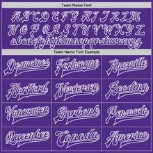 Charger l'image dans la galerie, Custom Purple Purple-White Bomber Full-Snap Varsity Letterman Jacket