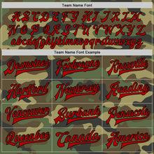 Load image into Gallery viewer, Custom Camo Red-Black Bomber Full-Snap Varsity Letterman Salute To Service Jacket