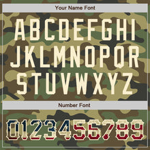 Laden Sie das Bild in den Galerie-Viewer, Custom Camo Vintage USA Flag Cream-Maroon Bomber Full-Snap Varsity Letterman Salute To Service Jacket