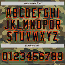 Charger l'image dans la galerie, Custom Camo Black-Orange Bomber Full-Snap Varsity Letterman Salute To Service Jacket