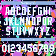 Загрузить изображение в средство просмотра галереи, Custom Graffiti Pattern White-Light Blue Splashes 3D Bomber Full-Snap Varsity Letterman Jacket
