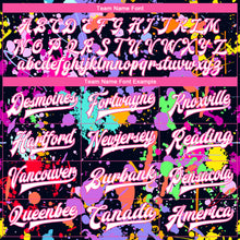 Загрузить изображение в средство просмотра галереи, Custom Graffiti Pattern White-Pink Splashes 3D Bomber Full-Snap Varsity Letterman Jacket