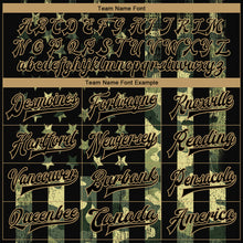 Load image into Gallery viewer, Custom Camo Black-Old Gold American Flag Fashion 3D Bomber Full-Snap Varsity Letterman Salute To Service Jacket