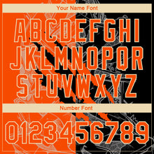 Загрузить изображение в средство просмотра галереи, Custom Graffiti Pattern Orange Black-Cream Scratch 3D Bomber Full-Snap Varsity Letterman Jacket