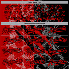 Загрузить изображение в средство просмотра галереи, Custom Graffiti Pattern Red-Black Scratch 3D Bomber Full-Snap Varsity Letterman Jacket