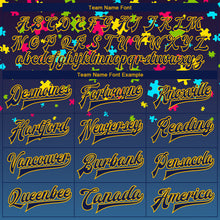 Laden Sie das Bild in den Galerie-Viewer, Custom Autism Awareness Puzzle Pieces Navy-Gold 3D Bomber Full-Snap Varsity Letterman Jacket