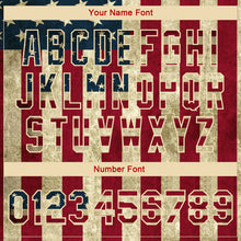 Charger l'image dans la galerie, Custom Cream Vintage USA Flag-Red American Flag Fashion 3D Bomber Full-Snap Varsity Letterman Jacket