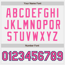 Загрузить изображение в средство просмотра галереи, Custom White Pink Black-Light Blue Bomber Full-Snap Varsity Letterman Jacket