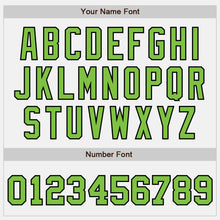 Load image into Gallery viewer, Custom White Neon Green-Black Bomber Full-Snap Varsity Letterman Two Tone Jacket