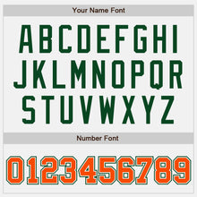 Загрузить изображение в средство просмотра галереи, Custom White Orange-Green Bomber Full-Snap Varsity Letterman Two Tone Jacket