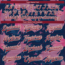 Laden Sie das Bild in den Galerie-Viewer, Custom Pink Maroon Cream-Navy 3D Pattern Design Bomber Full-Snap Varsity Letterman Jacket