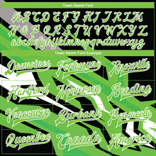 Laden Sie das Bild in den Galerie-Viewer, Custom Neon Green Neon Green Black-Gray 3D Pattern Design Bomber Full-Snap Varsity Letterman Jacket