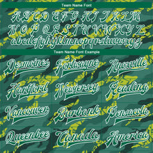 Load image into Gallery viewer, Custom Green Kelly Green-White 3D Pattern Design Bomber Full-Snap Varsity Letterman Jacket