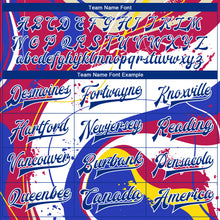 Laden Sie das Bild in den Galerie-Viewer, Custom Figure Royal-Red 3D Bomber Full-Snap Varsity Letterman Jacket