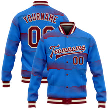 Load image into Gallery viewer, Custom Royal Crimson-Cream 3D Pattern Design Bomber Full-Snap Varsity Letterman Jacket