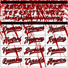 Laden Sie das Bild in den Galerie-Viewer, Custom White Red-Black 3D Pattern Design Bomber Full-Snap Varsity Letterman Jacket