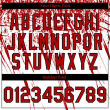 Laden Sie das Bild in den Galerie-Viewer, Custom White Red-Black 3D Pattern Design Bomber Full-Snap Varsity Letterman Jacket