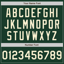 Load image into Gallery viewer, Custom Green Cream Bomber Full-Snap Varsity Letterman Two Tone Jacket