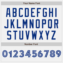 Laden Sie das Bild in den Galerie-Viewer, Custom White White-Royal Bomber Full-Snap Varsity Letterman Jacket