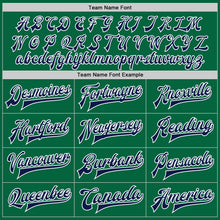 Загрузить изображение в средство просмотра галереи, Custom Kelly Green Navy-White Bomber Full-Snap Varsity Letterman Jacket