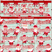 Laden Sie das Bild in den Galerie-Viewer, Custom Pea Green White-Red Christmas 3D Bomber Full-Snap Varsity Letterman Jacket