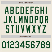 Load image into Gallery viewer, Custom Cream Green Bomber Full-Snap Varsity Letterman Two Tone Jacket