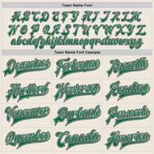 Load image into Gallery viewer, Custom Cream Kelly Green-Black Bomber Full-Snap Varsity Letterman Two Tone Jacket