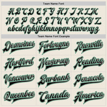 Load image into Gallery viewer, Custom Cream Kelly Green-Black Bomber Full-Snap Varsity Letterman Jacket