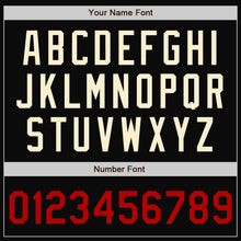 Загрузить изображение в средство просмотра галереи, Custom Black Cream-Red Bomber Full-Snap Varsity Letterman Jacket