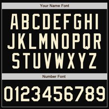 Load image into Gallery viewer, Custom Black Cream Bomber Full-Snap Varsity Letterman Two Tone Jacket