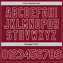 Загрузить изображение в средство просмотра галереи, Custom Crimson Maroon-Cream Bomber Full-Snap Varsity Letterman Split Fashion Jacket