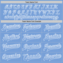 Загрузить изображение в средство просмотра галереи, Custom White Light Blue Bomber Full-Snap Varsity Letterman Split Fashion Jacket