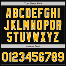 Загрузить изображение в средство просмотра галереи, Custom Black Gold-Kelly Green Bomber Full-Snap Varsity Letterman Split Fashion Jacket