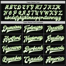 Загрузить изображение в средство просмотра галереи, Custom Black Neon Green-Gray Bomber Full-Snap Varsity Letterman Split Fashion Jacket