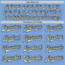 Загрузить изображение в средство просмотра галереи, Custom Light Blue Black Red-Cream Bomber Full-Snap Varsity Letterman Split Fashion Jacket