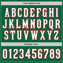 Загрузить изображение в средство просмотра галереи, Custom Kelly Green White-Red Bomber Full-Snap Varsity Letterman Split Fashion Jacket