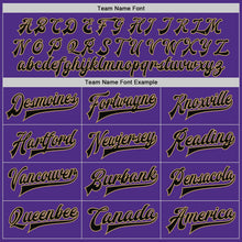 Load image into Gallery viewer, Custom Purple Black Gray-Old Gold Bomber Full-Snap Varsity Letterman Split Fashion Jacket