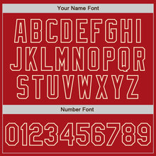 Load image into Gallery viewer, Custom Red Red-Cream Bomber Full-Snap Varsity Letterman Two Tone Jacket