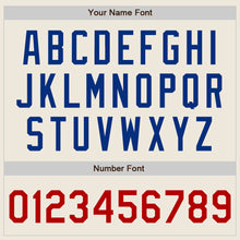 Charger l'image dans la galerie, Custom Cream Red-Royal Bomber Full-Snap Varsity Letterman Jacket