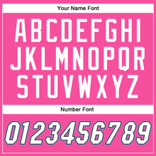 Load image into Gallery viewer, Custom Pink White Light Blue-Black Bomber Full-Snap Varsity Letterman Split Fashion Jacket