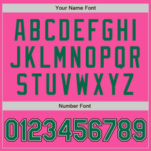 Load image into Gallery viewer, Custom Pink Kelly Green Cream-Black Bomber Full-Snap Varsity Letterman Split Fashion Jacket