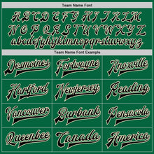 Load image into Gallery viewer, Custom Kelly Green Black Pink-Cream Bomber Full-Snap Varsity Letterman Split Fashion Jacket