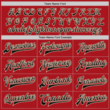 Загрузить изображение в средство просмотра галереи, Custom Red Black-Cream Bomber Full-Snap Varsity Letterman Jacket