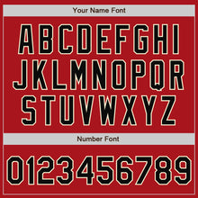 Загрузить изображение в средство просмотра галереи, Custom Red Black-Cream Bomber Full-Snap Varsity Letterman Jacket